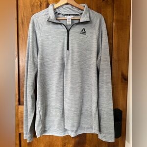 Reebok Heather Gray Quarter-Zip Pullover
